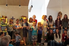 Clem's farewell April 2016 Group with the children